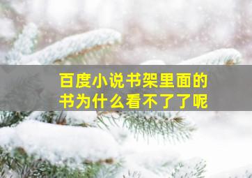 百度小说书架里面的书为什么看不了了呢