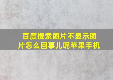 百度搜索图片不显示图片怎么回事儿呢苹果手机