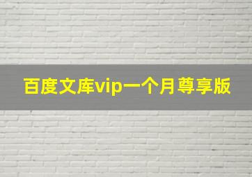 百度文库vip一个月尊享版