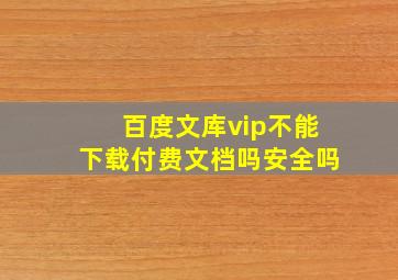 百度文库vip不能下载付费文档吗安全吗