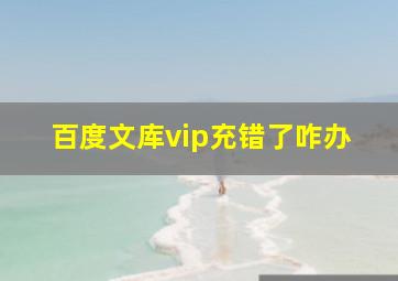 百度文库vip充错了咋办