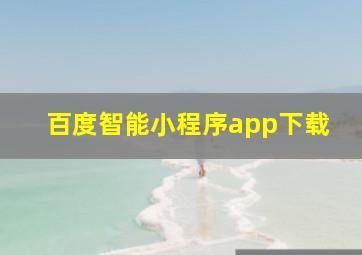 百度智能小程序app下载