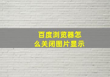 百度浏览器怎么关闭图片显示