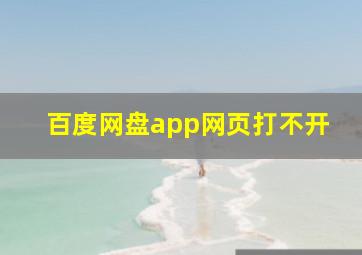 百度网盘app网页打不开