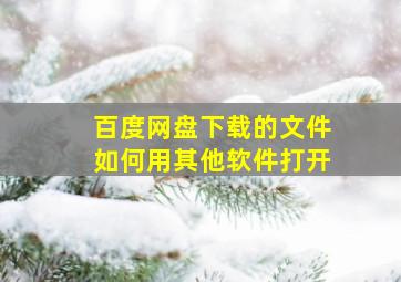 百度网盘下载的文件如何用其他软件打开