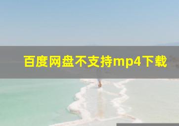 百度网盘不支持mp4下载