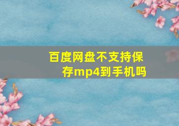 百度网盘不支持保存mp4到手机吗