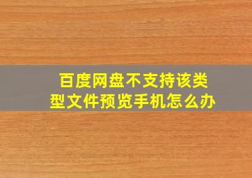 百度网盘不支持该类型文件预览手机怎么办