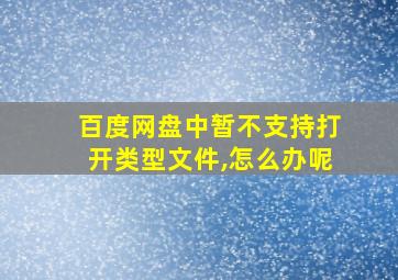 百度网盘中暂不支持打开类型文件,怎么办呢