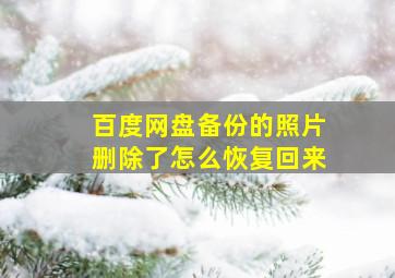 百度网盘备份的照片删除了怎么恢复回来