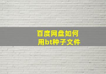 百度网盘如何用bt种子文件