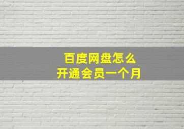 百度网盘怎么开通会员一个月