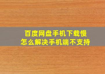 百度网盘手机下载慢怎么解决手机端不支持