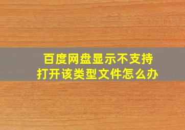 百度网盘显示不支持打开该类型文件怎么办