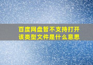 百度网盘暂不支持打开该类型文件是什么意思