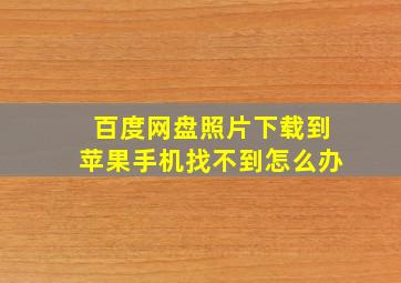 百度网盘照片下载到苹果手机找不到怎么办