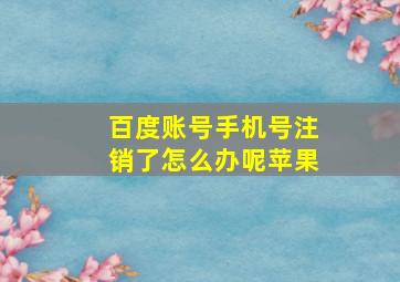 百度账号手机号注销了怎么办呢苹果