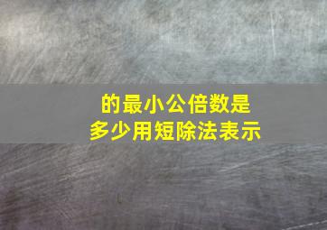 的最小公倍数是多少用短除法表示