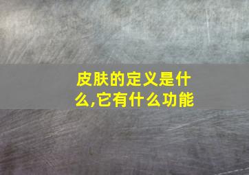 皮肤的定义是什么,它有什么功能