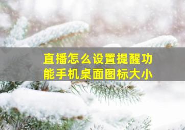 直播怎么设置提醒功能手机桌面图标大小