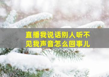 直播我说话别人听不见我声音怎么回事儿