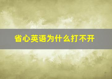 省心英语为什么打不开