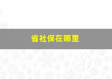 省社保在哪里