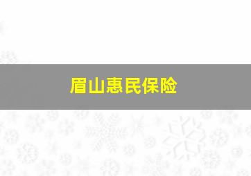 眉山惠民保险