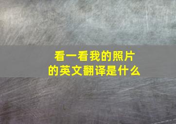 看一看我的照片的英文翻译是什么