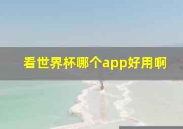 看世界杯哪个app好用啊