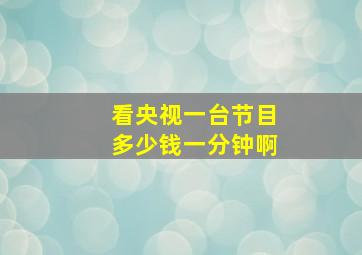 看央视一台节目多少钱一分钟啊