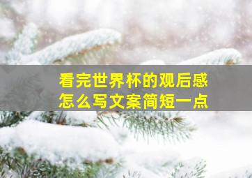 看完世界杯的观后感怎么写文案简短一点