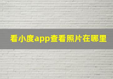 看小度app查看照片在哪里