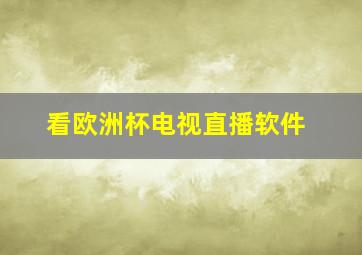 看欧洲杯电视直播软件