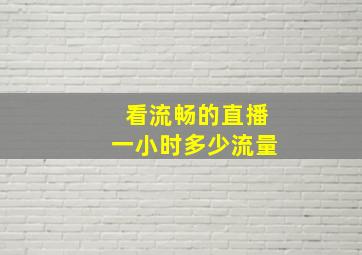 看流畅的直播一小时多少流量