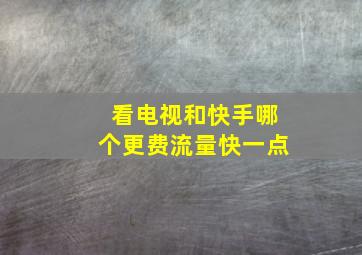 看电视和快手哪个更费流量快一点