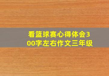 看篮球赛心得体会300字左右作文三年级