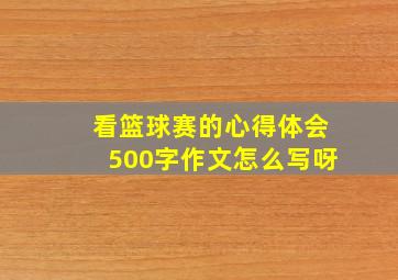 看篮球赛的心得体会500字作文怎么写呀