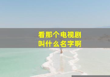 看那个电视剧叫什么名字啊