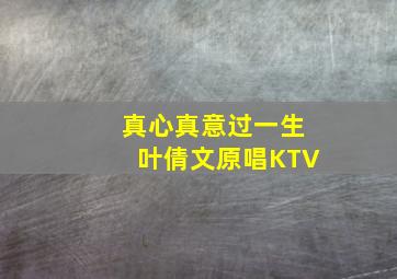 真心真意过一生叶倩文原唱KTV