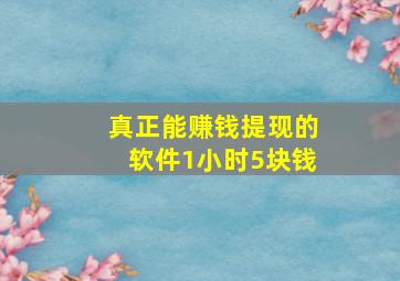 真正能赚钱提现的软件1小时5块钱