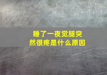 睡了一夜觉腿突然很疼是什么原因