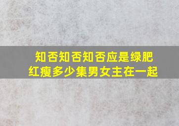 知否知否知否应是绿肥红瘦多少集男女主在一起