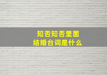 知否知否里面结婚台词是什么