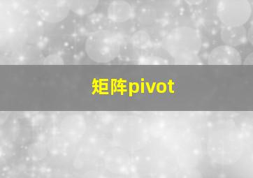 矩阵pivot