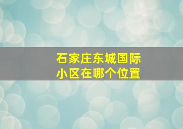 石家庄东城国际小区在哪个位置