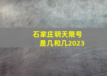 石家庄明天限号是几和几2023