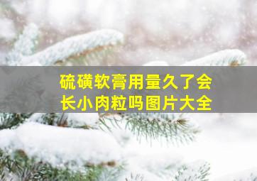 硫磺软膏用量久了会长小肉粒吗图片大全