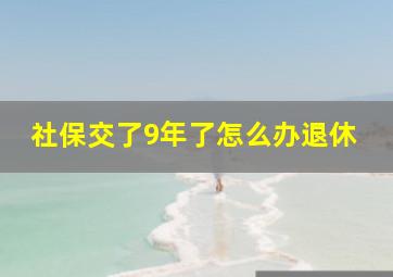 社保交了9年了怎么办退休