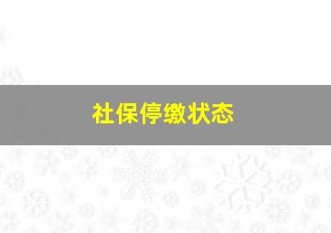 社保停缴状态